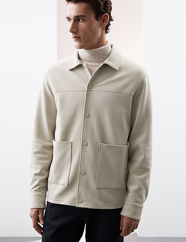 Cotton Rich Jersey Overshirt - JP