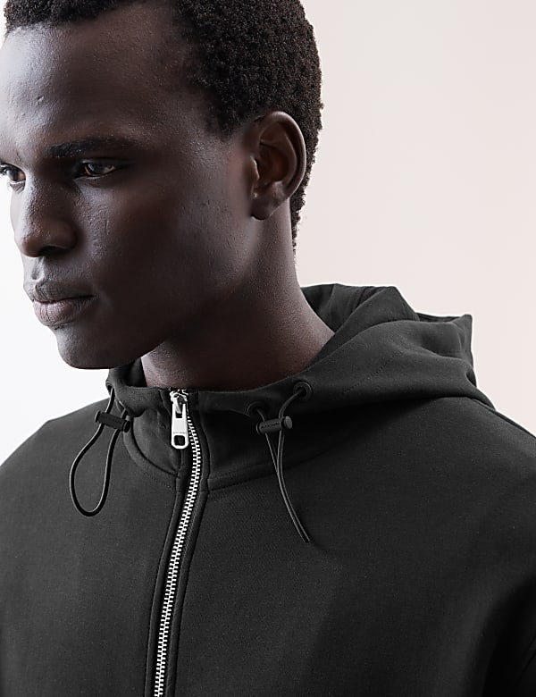 Cotton Rich Zip Up Hoodie