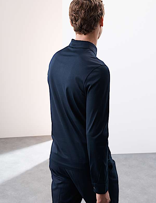 Pure Supima® Cotton Long Sleeve Polo Shirt - FI