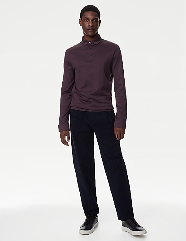 Pure Supima® Cotton Long Sleeve Polo Shirt