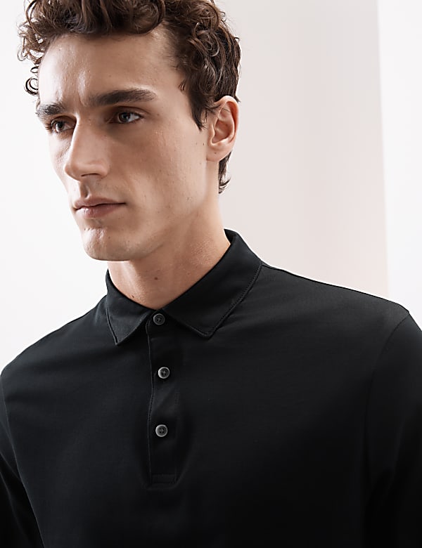 Pure Supima® Cotton Long Sleeve Polo Shirt
