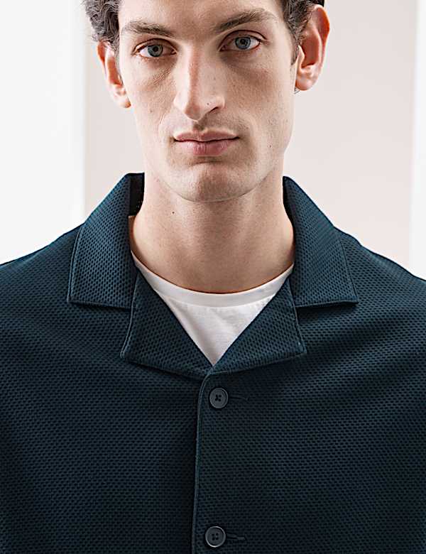 Pure Cotton Waffle Overshirt - JP