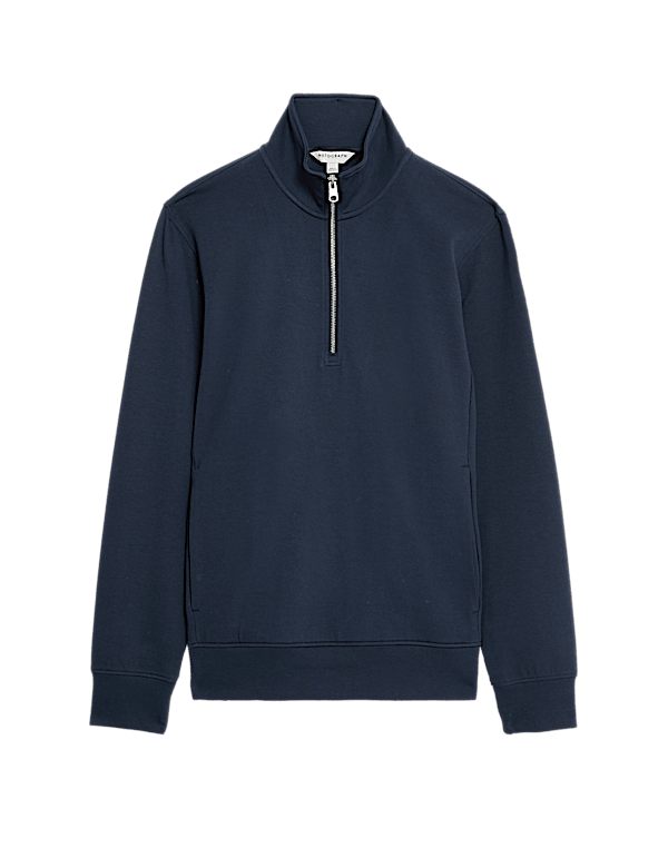 Cotton Rich Half Zip Sweatshirt