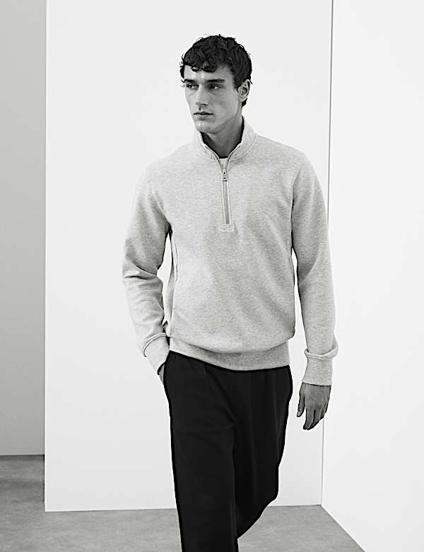 Cotton Rich Half Zip Sweatshirt - RS