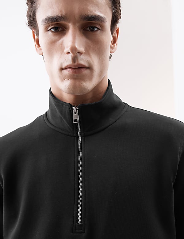 Cotton Rich Half Zip Sweatshirt