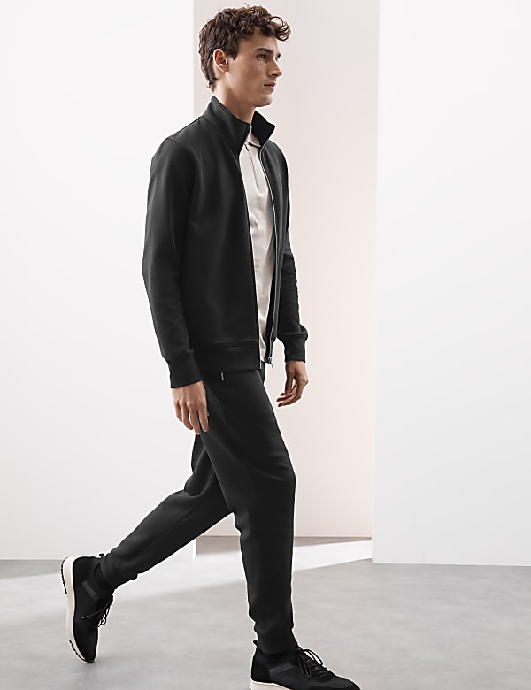 Cotton Rich Zip Up Funnel Neck Jacket