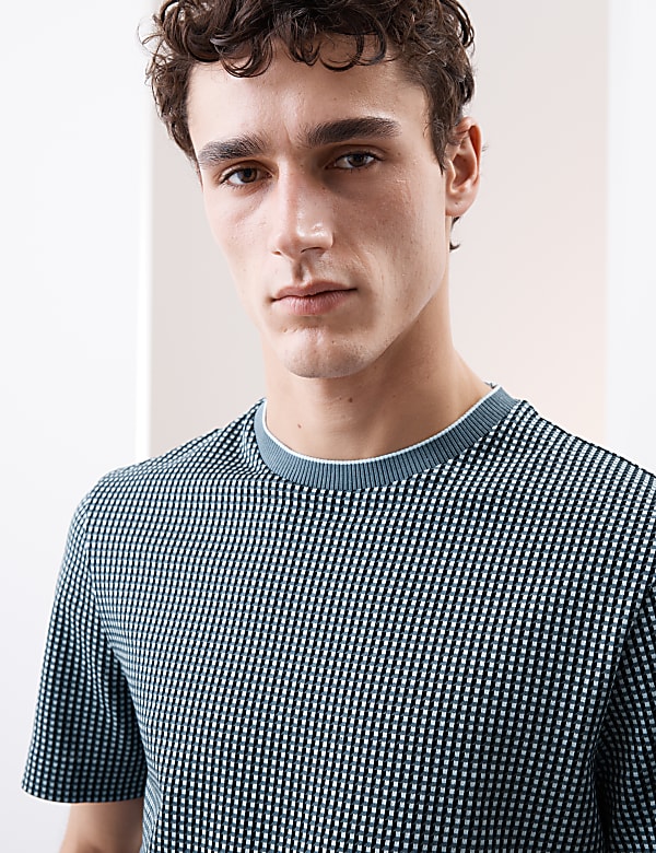 Pure Cotton Jacquard T-Shirt