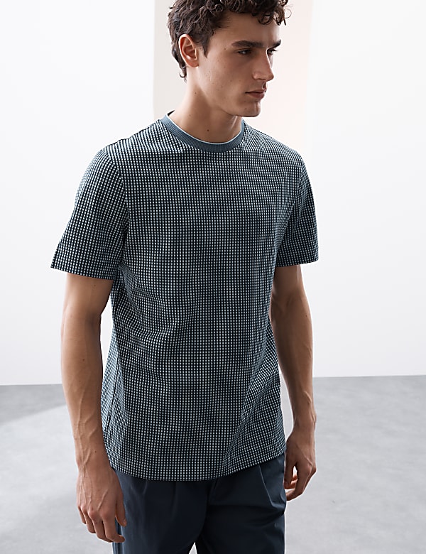 Pure Cotton Jacquard T-Shirt