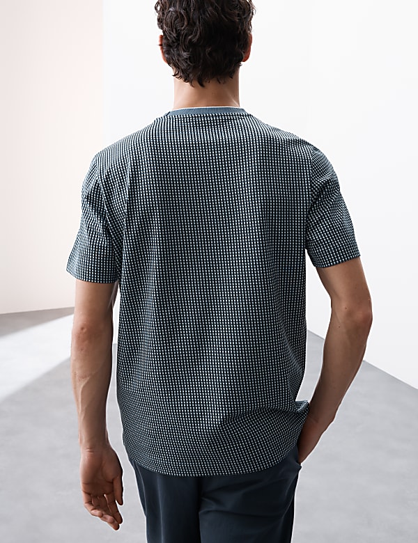 Pure Cotton Jacquard T-Shirt