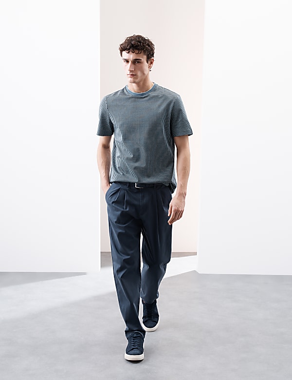 Pure Cotton Jacquard T-Shirt