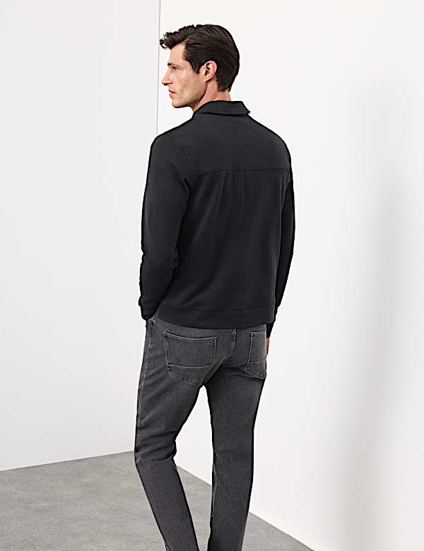 Cotton Rich Half Zip Sweatshirt - NO