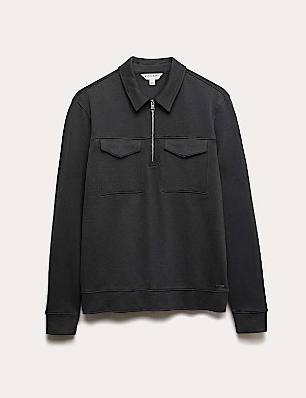 Cotton Rich Half Zip Sweatshirt - NO