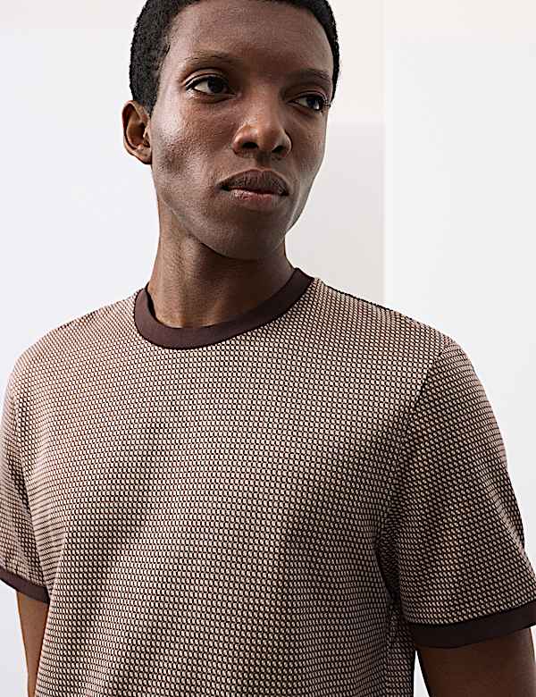 Pure Cotton Jacquard T shirt
