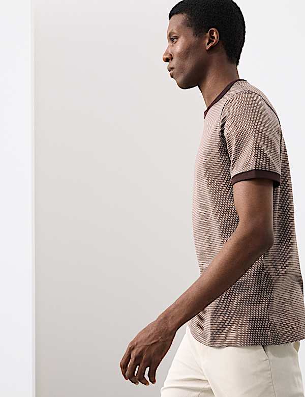 Pure Cotton Jacquard T shirt