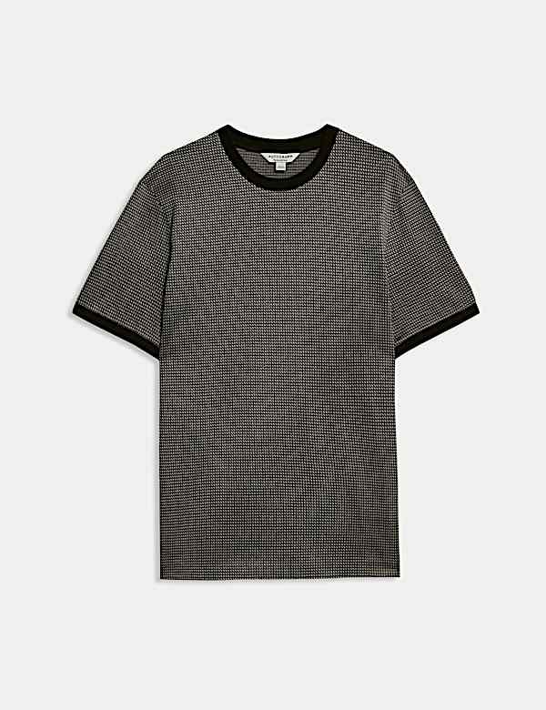Pure Cotton Geometric Jacquard T shirt - NZ