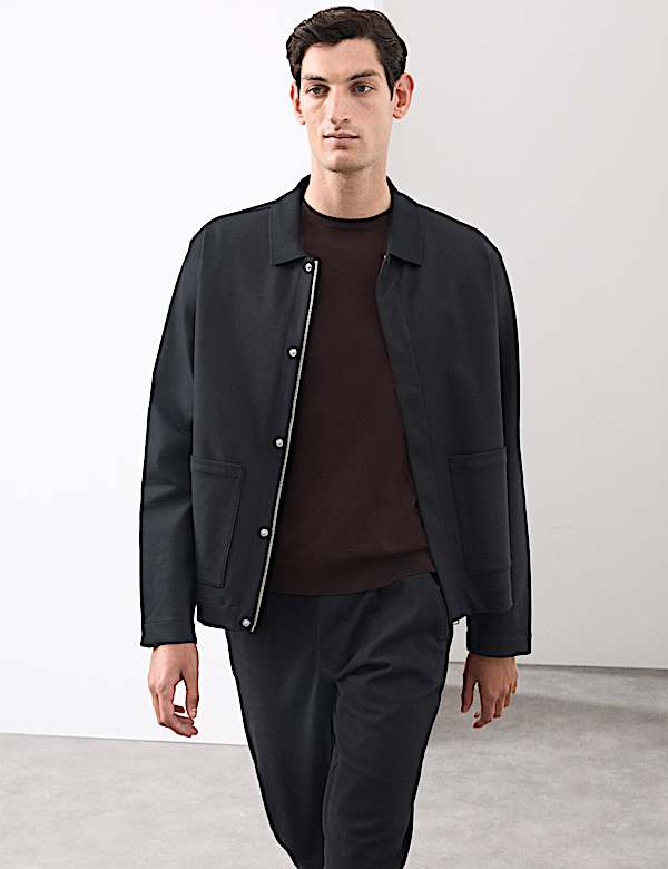 Cotton Rich Zip Up Overshirt - CA