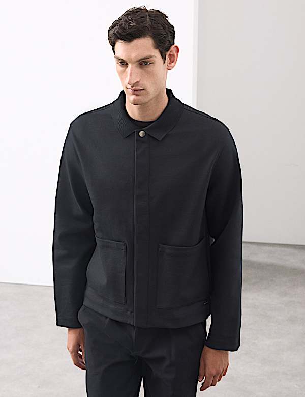 Cotton Rich Zip Up Overshirt - CA