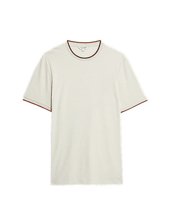Linen Blend Crew Neck T-Shirt