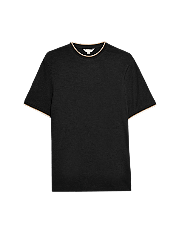 Linen Blend Crew Neck T-Shirt