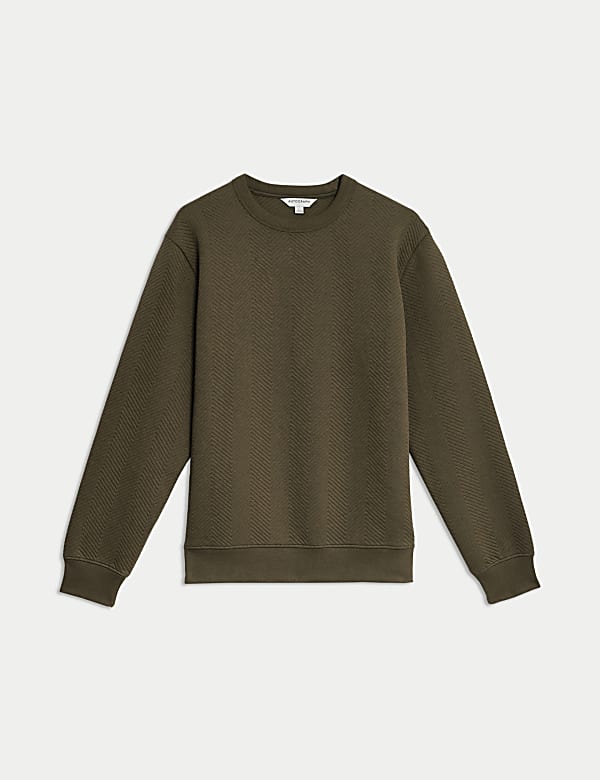 Cotton Rich Crew Neck Sweatshirt STONE Sweatshirts M S FR