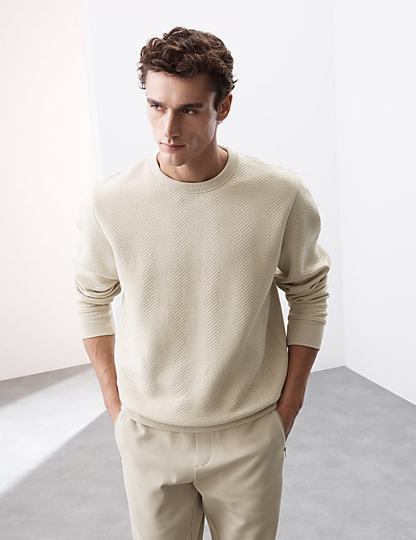 Cotton Rich Crew Neck Sweatshirt STONE Sweatshirts M S UA