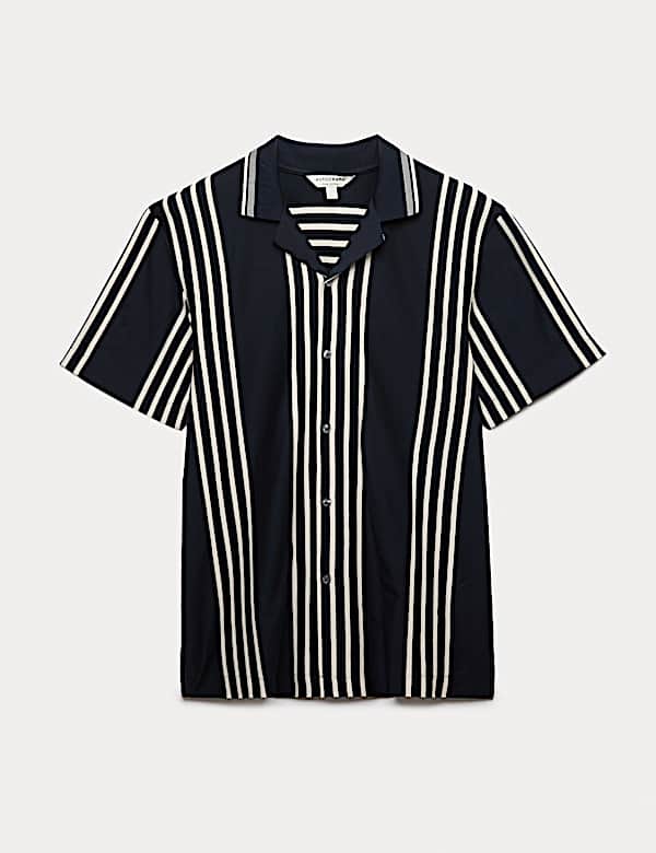 Pure Cotton Textured Revere Polo Shirt - JP