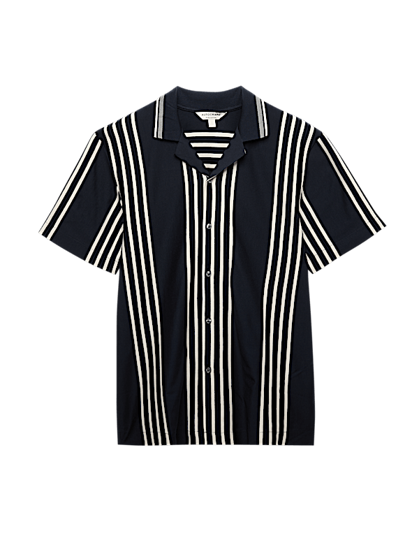 Pure Cotton Textured Revere Polo Shirt