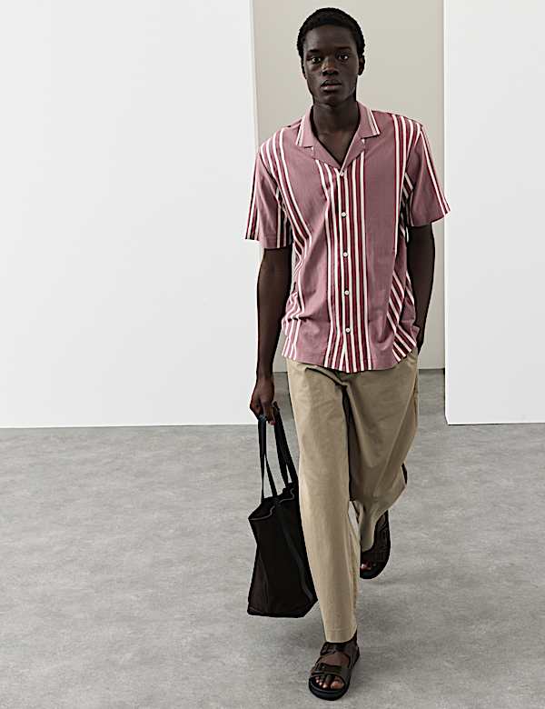 Pure Cotton Textured Revere Polo Shirt