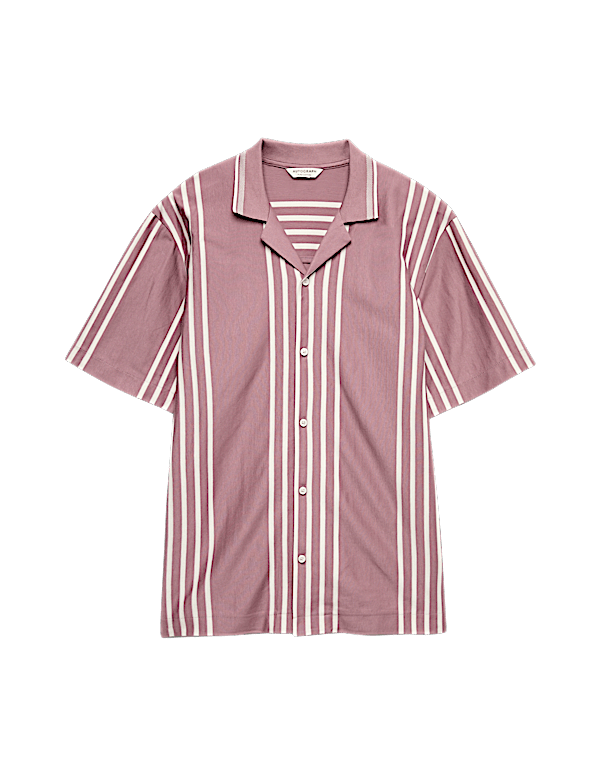 Pure Cotton Textured Revere Polo Shirt