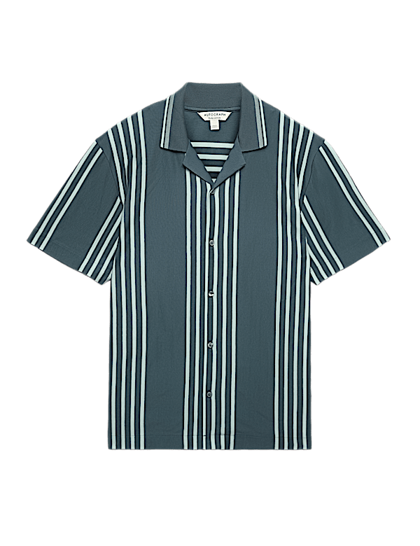 Pure Cotton Textured Revere Polo Shirt