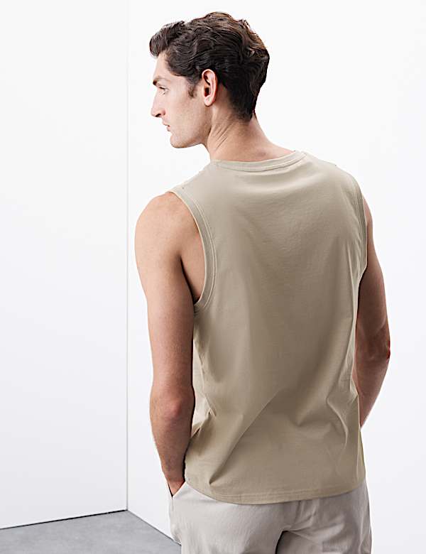 Tr&auml;geroberteil mit Rundhalsausschnitt aus reiner Supima&reg;-Baumwolle - AT