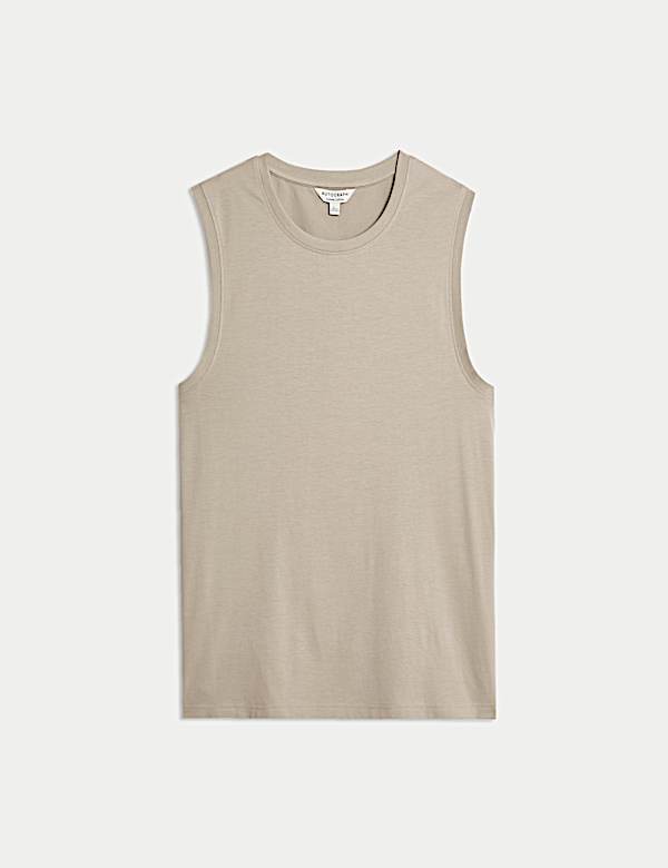 Tr&auml;geroberteil mit Rundhalsausschnitt aus reiner Supima&reg;-Baumwolle - AT