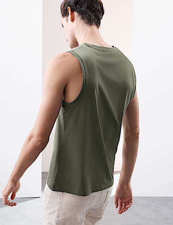 Pure Supima&reg; Cotton Crew Neck Vest - GR