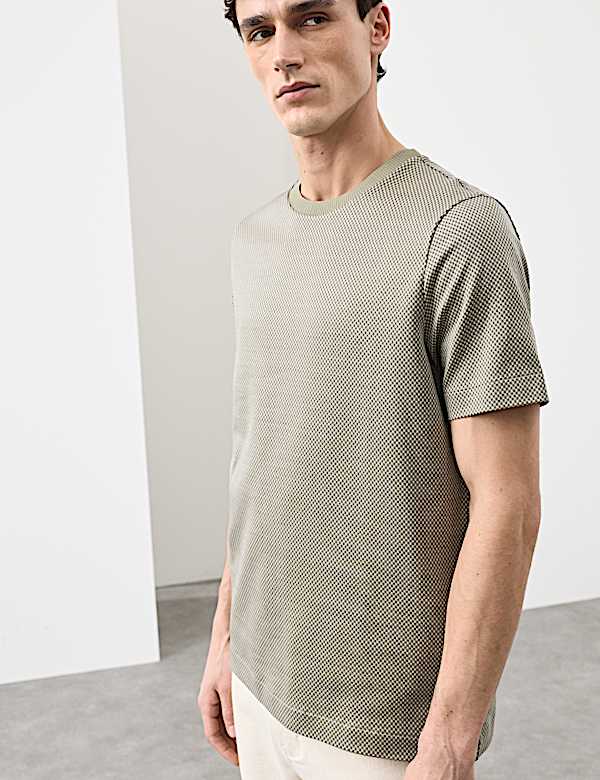 【OLIVE】Jacquard knit shirt Santi olive knitted jacquard S/S polo