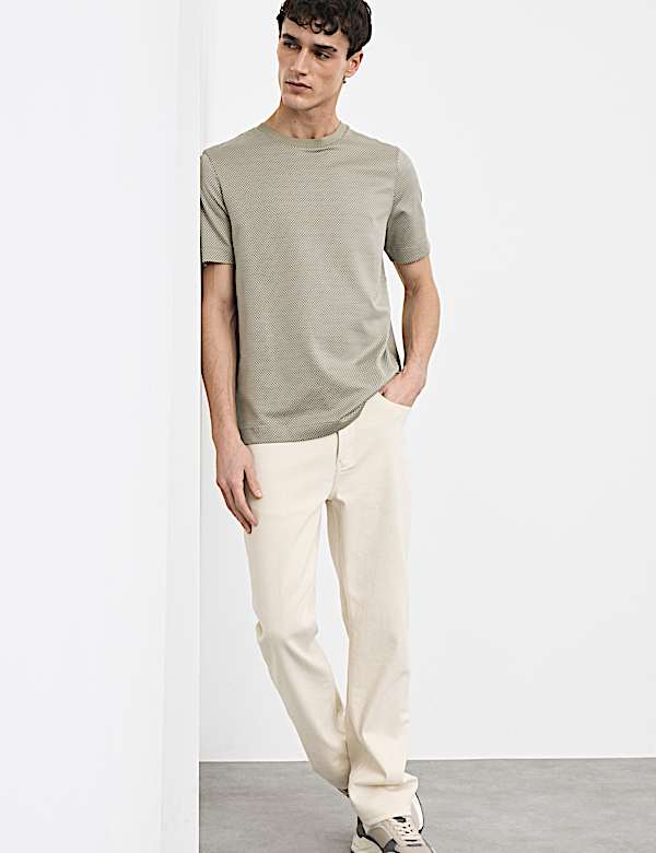 Pure Cotton Jacquard T-Shirt - NZ