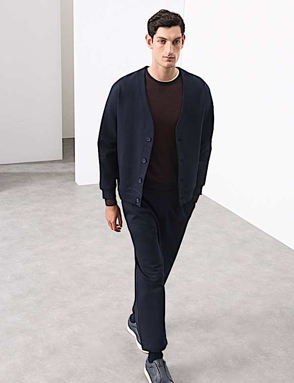 מכנסי ריצה מבד עשיר בכותנה - IL