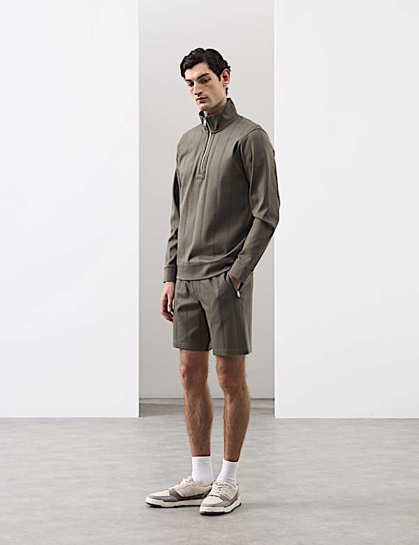 Regular Fit Cotton Rich Textured Shorts - KR