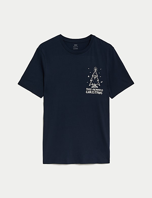 Pure Cotton Tree Mendous Christmas T Shirt DARK NAVY T shirts M S AT