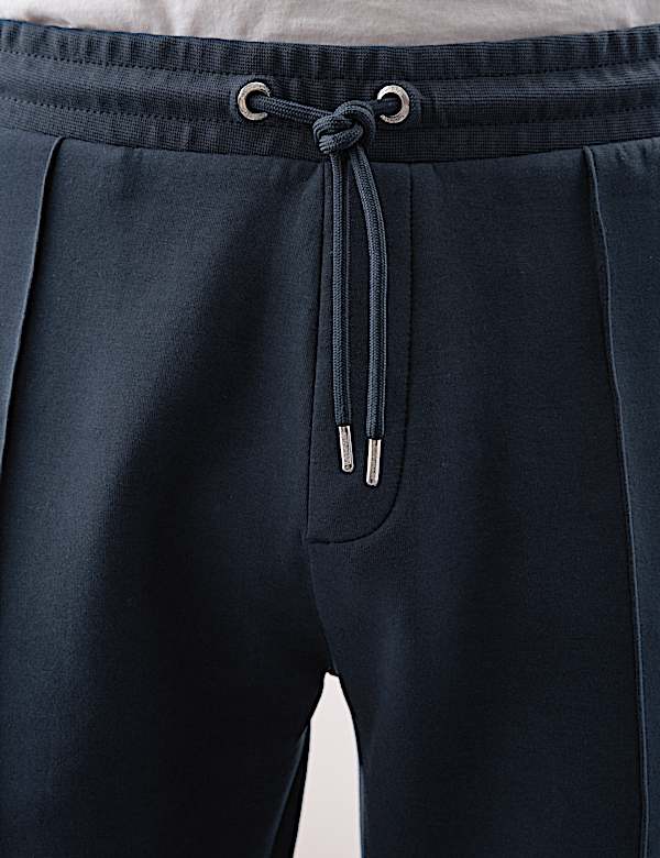 Cotton Rich Pintuck Straight Leg Joggers