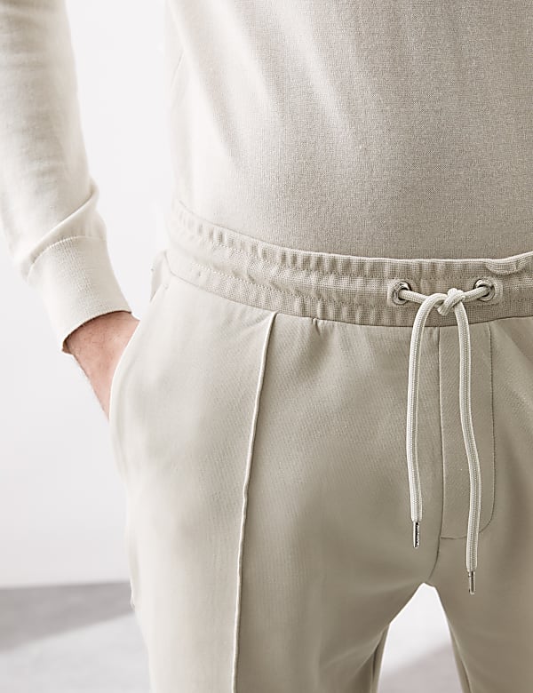 Cotton Rich Pintuck Straight Leg Joggers