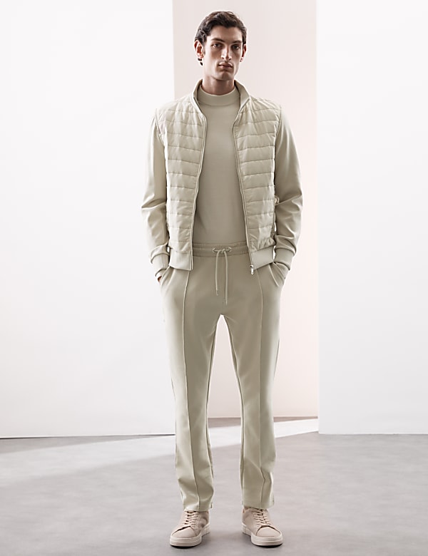 Cotton Rich Pintuck Straight Leg Joggers