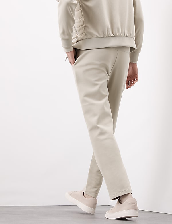 Cotton Rich Pintuck Straight Leg Joggers