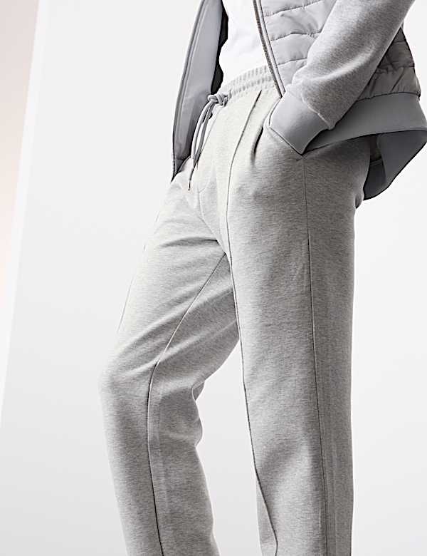 Cotton Rich Pintuck Straight Leg Joggers