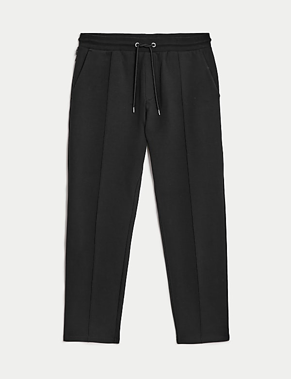 Pantalon de jogging droit en coton à motif nervuré - CH