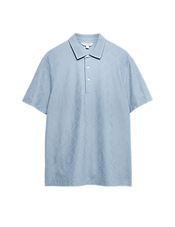 Pure Cotton Textured Polo Shirt