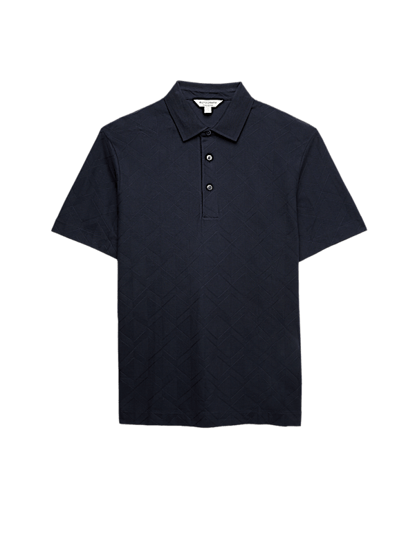 Pure Cotton Textured Polo Shirt