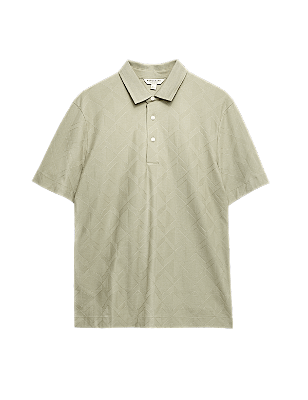 Pure Cotton Textured Polo Shirt