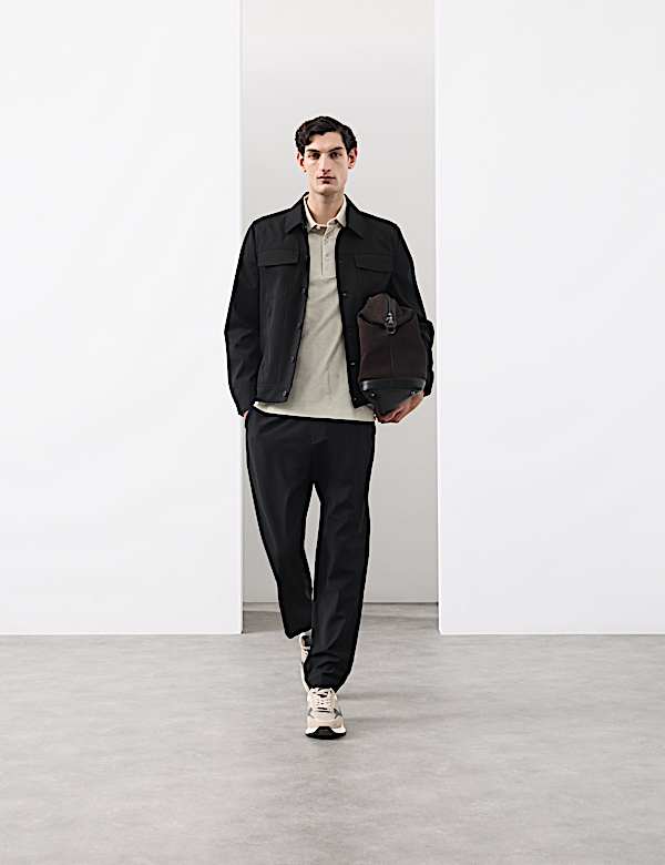 Pure Cotton Textured Polo Shirt - FI