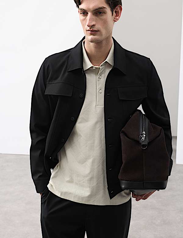 Pure Cotton Textured Polo Shirt - FI