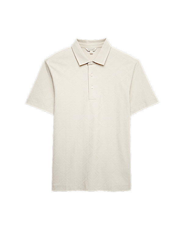 Pure Cotton Textured Polo Shirt